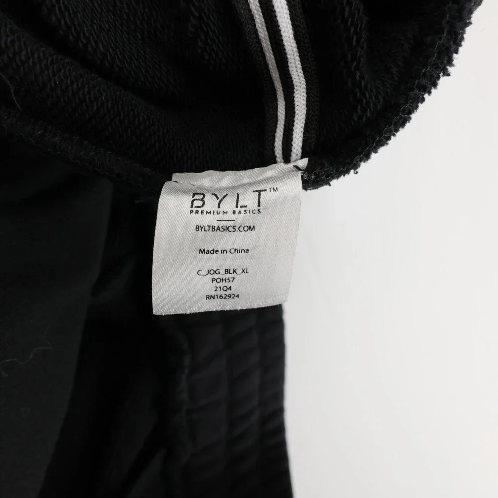 BYLT Core Lounge Joggers Mens XL Black Sweatpants Drawstring Cotton Pockets